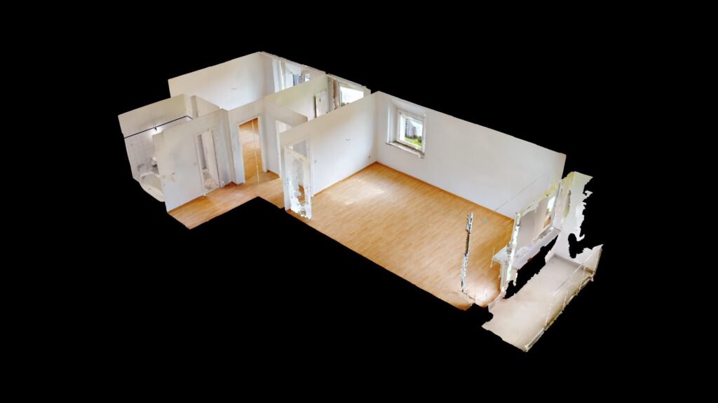 Puppenhausansicht einer Zwei-Zimmer-Wohnung in Hamburg
